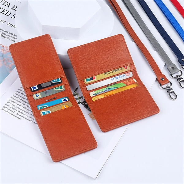 PU Leather ID Badge Holder Name Tag Foldable Magnetic Snap