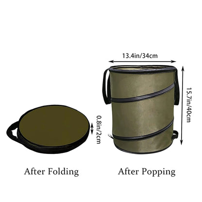 Foldable 10 Gallons Camping Trash Can & Bin