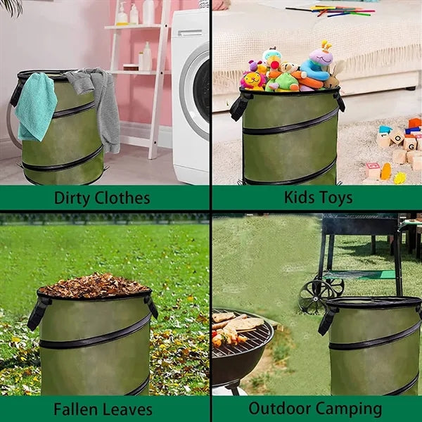 Foldable 10 Gallons Camping Trash Can & Bin