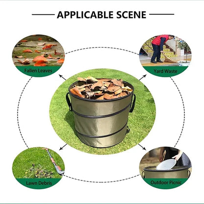 Foldable 10 Gallons Camping Trash Can & Bin