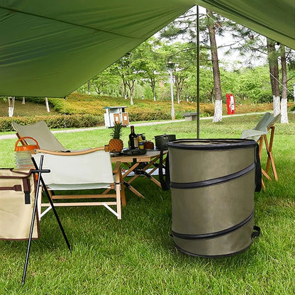 Foldable 10 Gallons Camping Trash Can & Bin