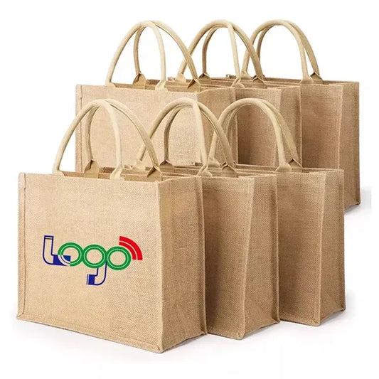 Custom Jute Grocery Tote Bag