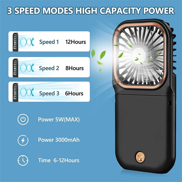 Portable Rechargeable Handheld Hands Free Necklace Fan