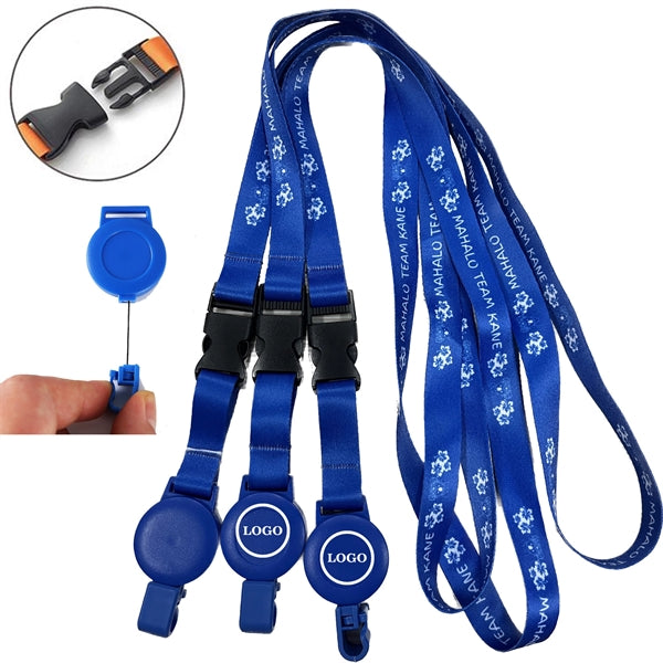 Sublimation Neck Lanyards w/Retractable Buckle
