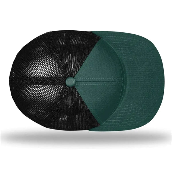 Premium 7-Panel Mesh Back Cap Flat Bill Trucker Hat Snapback
