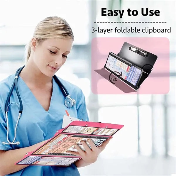 Foldable Office Metal Clipboard with Pen Holder