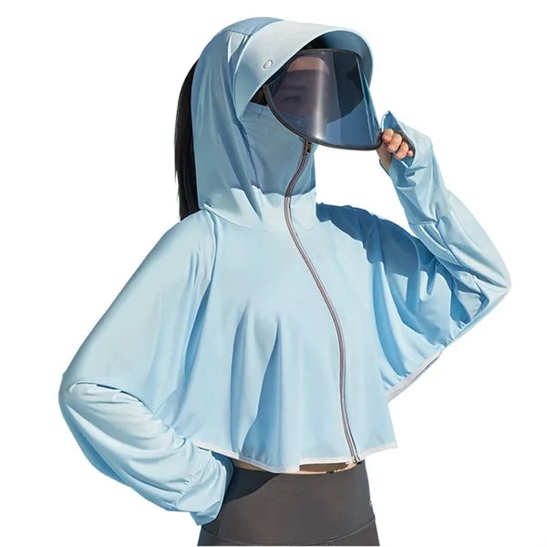Sun Protection Outdoor Hoodie With Face Mask