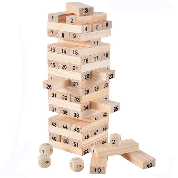 Large Size 54 Pieces Classic Wooden Tower Game