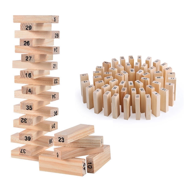 Large Size 54 Pieces Classic Wooden Tower Game