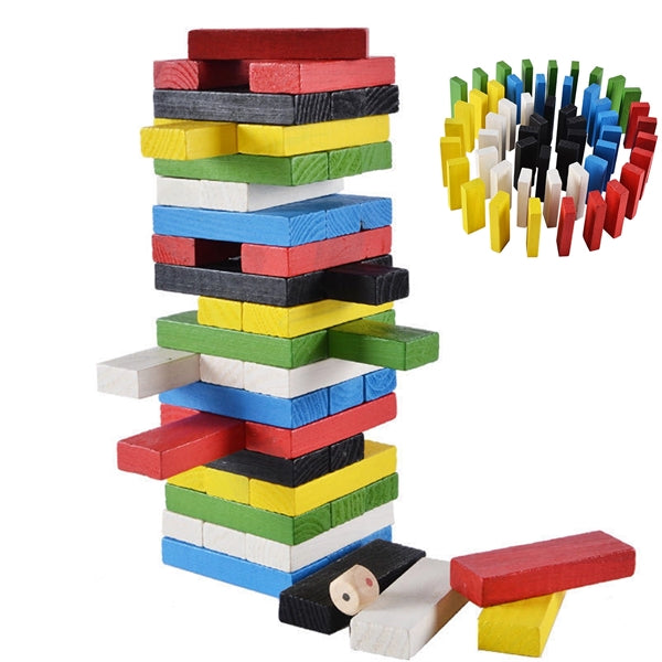 Large Size 54 Pieces Classic Wooden Tower Game