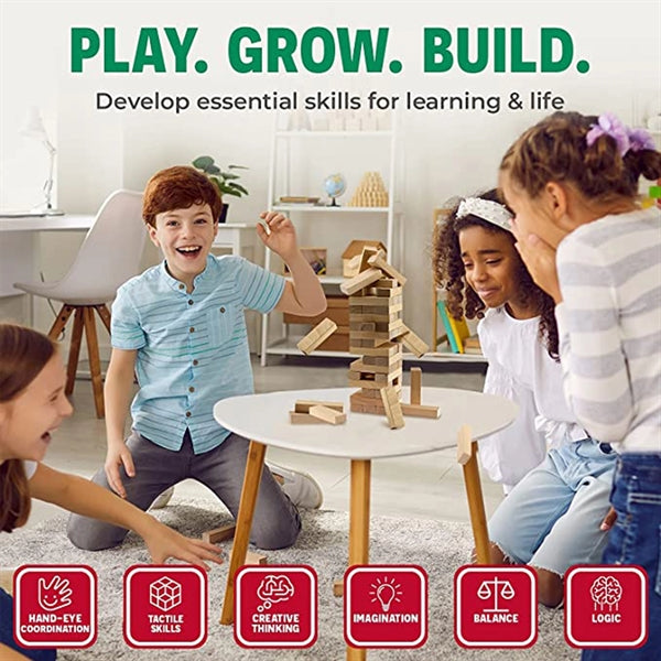 Large Size 54 Pieces Classic Wooden Tower Game