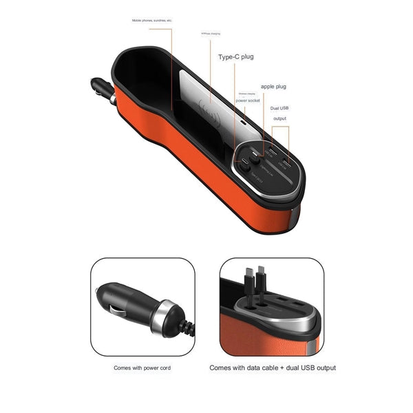 Wireless Charging Car Seat Storage Box