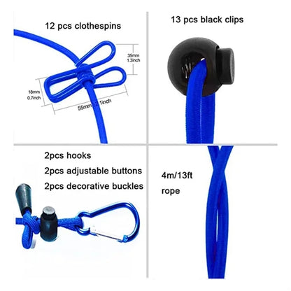 Clothesline With Colorful Clips