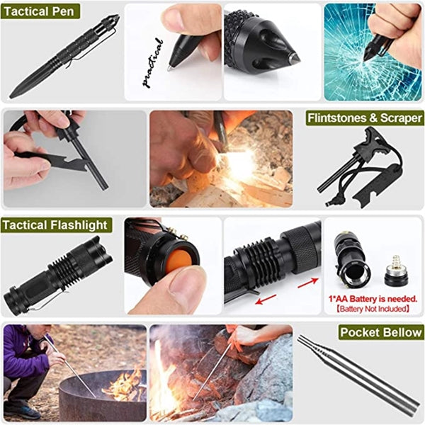 24 in 1 Outdoor Emergency Survival Gear Kits