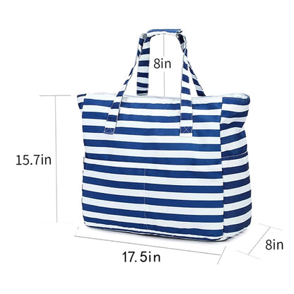 Zipper Beach Tote Bag