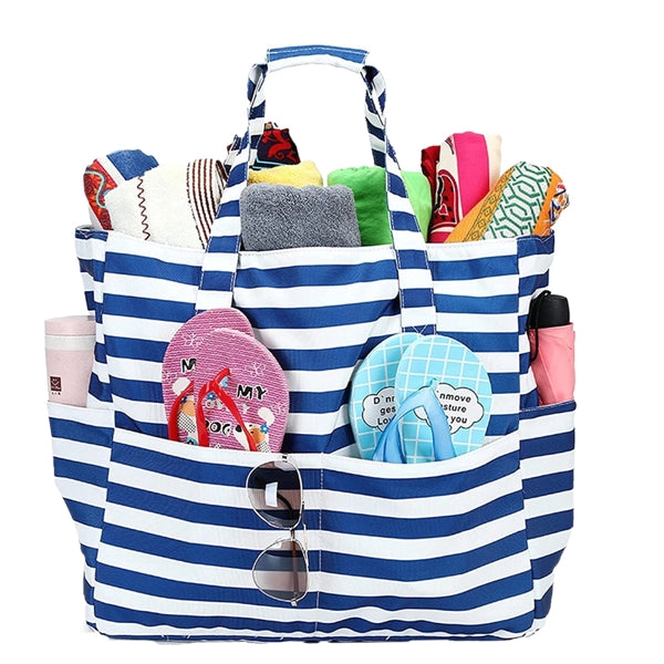 Zipper Beach Tote Bag