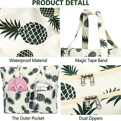 Zipper Beach Tote Bag