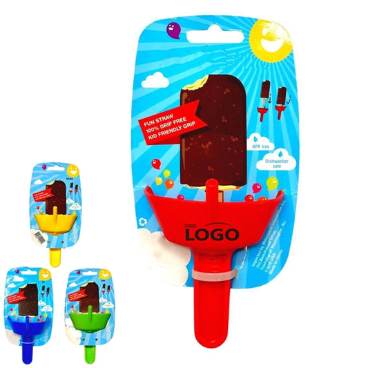 Popsicle Holder with Straw