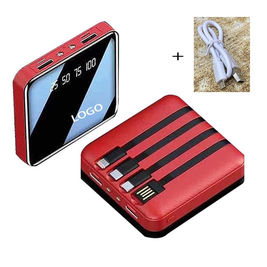 3600mAh Mini Power Bank Portable Charger W/ Light & Display