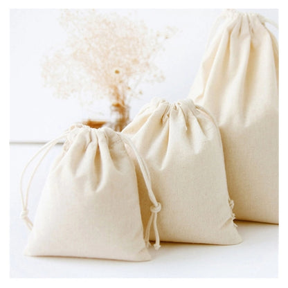 Custom Durable Cotton Canvas Drawstring Bags 5 x 7 inch