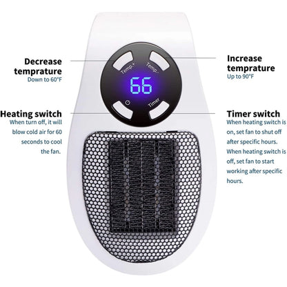 350W Wall Outlet Electric Space Heater