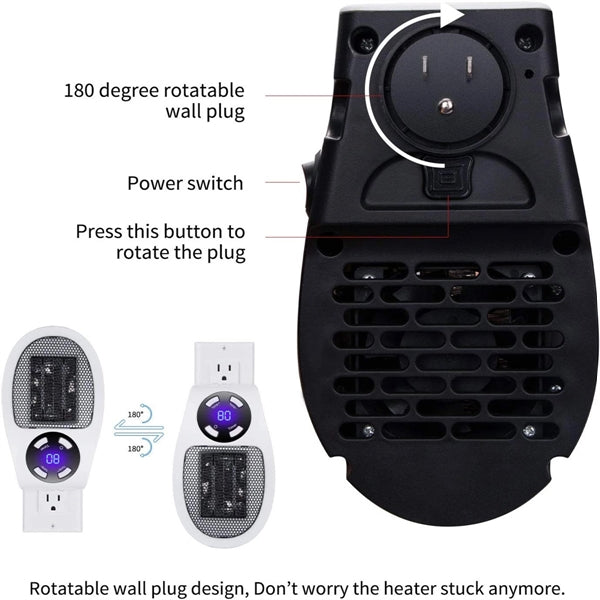 350W Wall Outlet Electric Space Heater