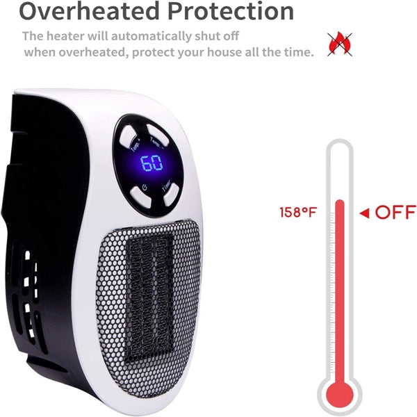 350W Wall Outlet Electric Space Heater