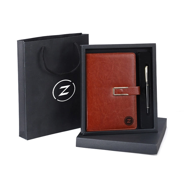 Leather A5 Notebook With Pen Gift Box