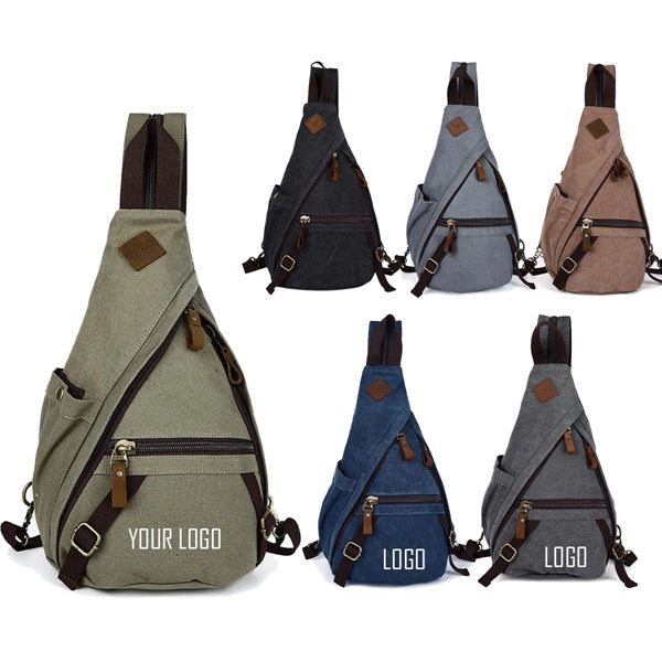 Luxury Canvas Sling Chest Bag Backpack