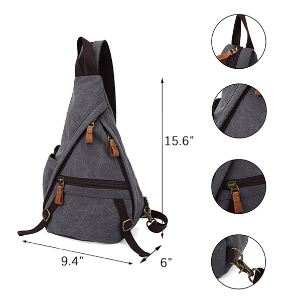 Luxury Canvas Sling Chest Bag Backpack