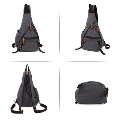 Luxury Canvas Sling Chest Bag Backpack