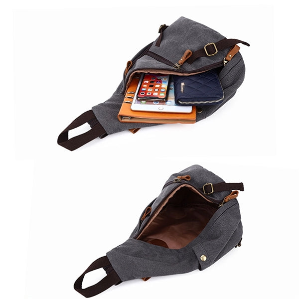 Luxury Canvas Sling Chest Bag Backpack