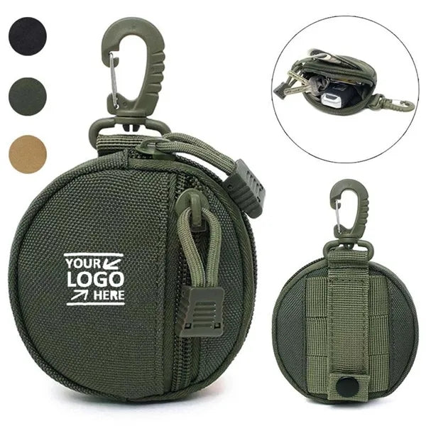 Round Tactical Wallet Waist Coin Pouch Bag