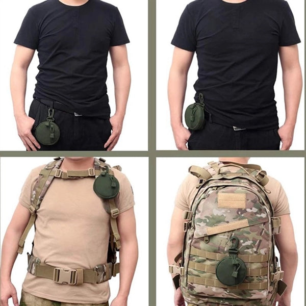Round Tactical Wallet Waist Coin Pouch Bag