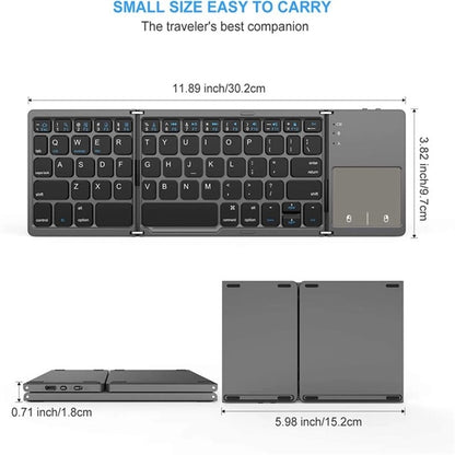 Wireless Foldable Bluetooth Keyboard With Touchpad