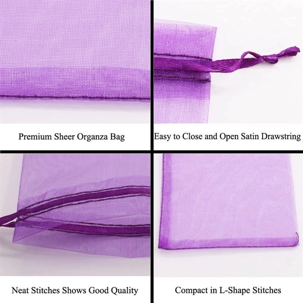4x6 inch Sheer Drawstring Organza Jewelry Pouch Gift Bag