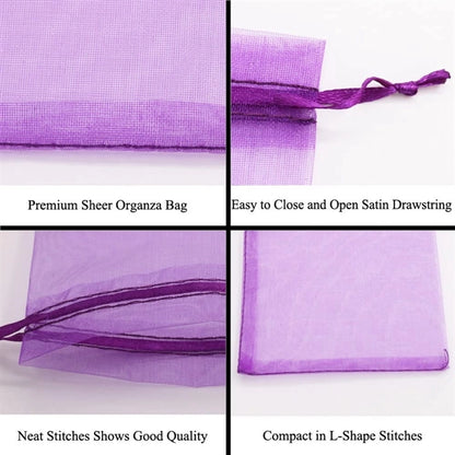 4x6 inch Sheer Drawstring Organza Jewelry Pouch Gift Bag