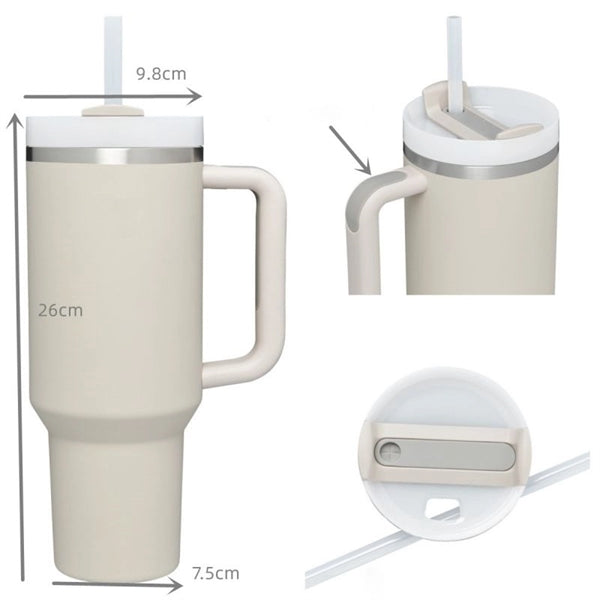Classic 40oz Tumbler with Handle Lid and Straw