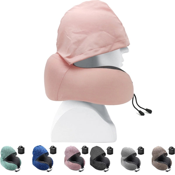 Memory Foam Travel Pillow With Hood,