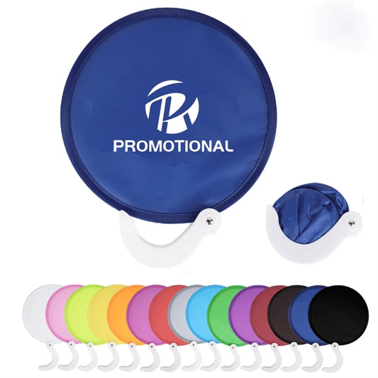 Handheld Round Folding Pop Up Nylon with Handle Fan