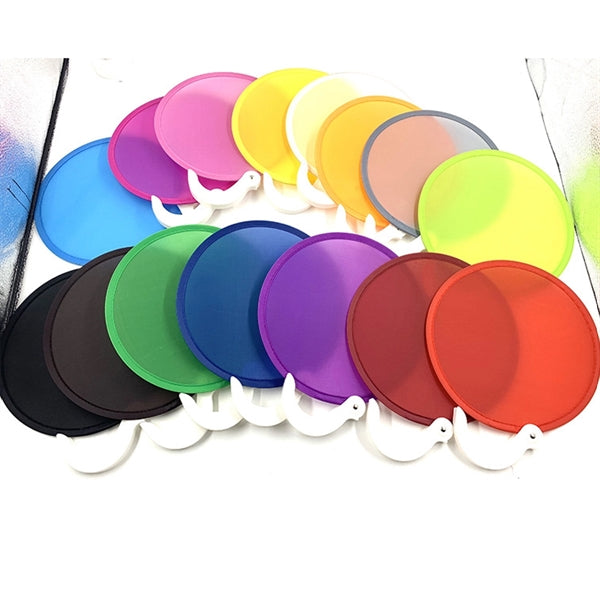 Handheld Round Folding Pop Up Nylon with Handle Fan