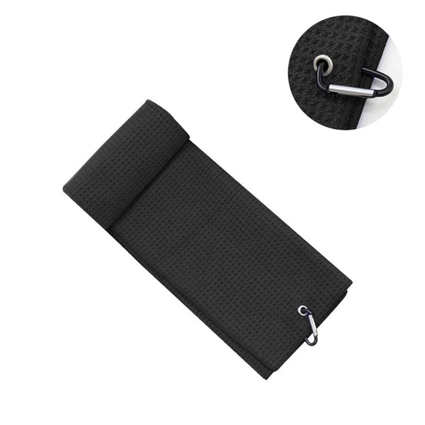 Microfiber Waffle  Golf Towel With Carabiner Clip