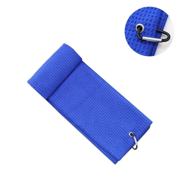Microfiber Waffle  Golf Towel With Carabiner Clip