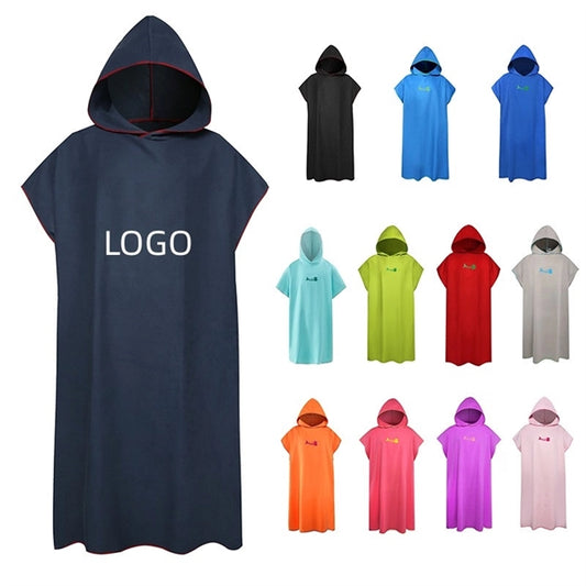 Microfiber Bath Robe Poncho with Hood