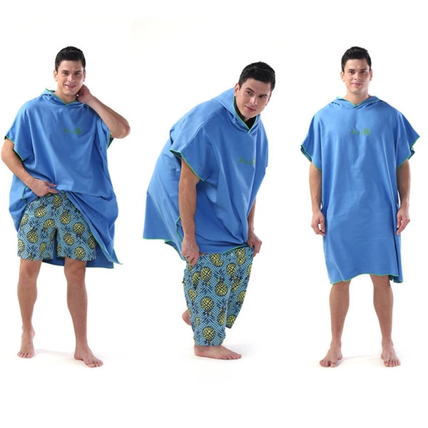 Microfiber Bath Robe Poncho with Hood