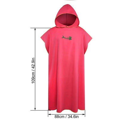 Microfiber Bath Robe Poncho with Hood