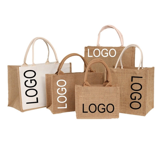 Jute Tote Gift Bags Natural  Grocery Shopping