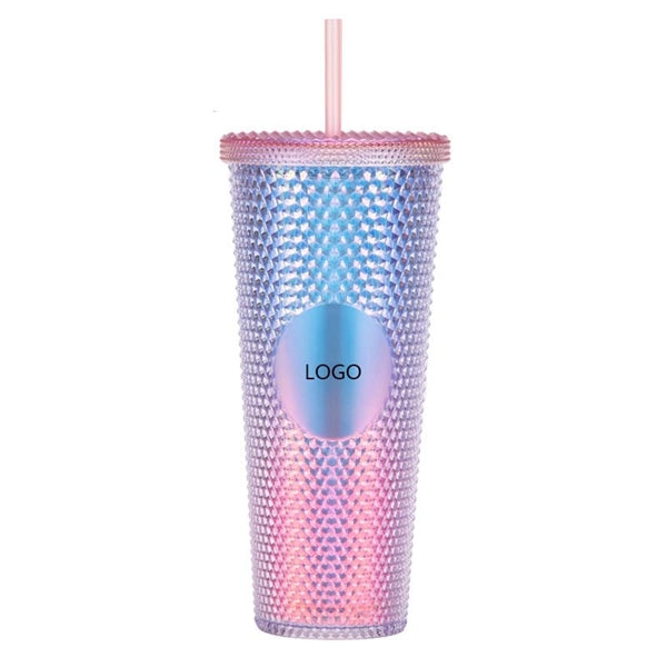 24oz Studded Tumbler with Lid and Straw
