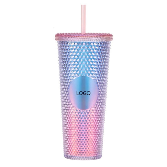 24oz Studded Tumbler with Lid and Straw