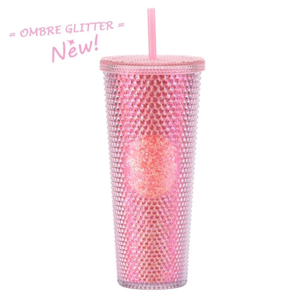 24oz Studded Tumbler with Lid and Straw